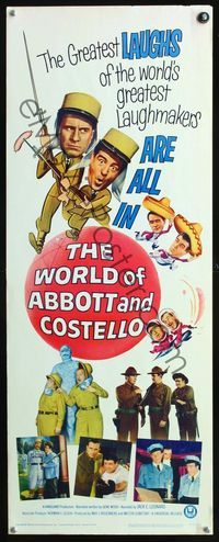 2h554 WORLD OF ABBOTT & COSTELLO insert poster '65 Bud & Lou's greatest laughmakers, classic scenes!