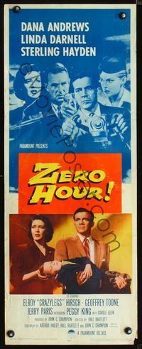 2h565 ZERO HOUR insert '57 Dana Andrews, Linda Darnell, Sterling Hayden, parodied in Airplane!