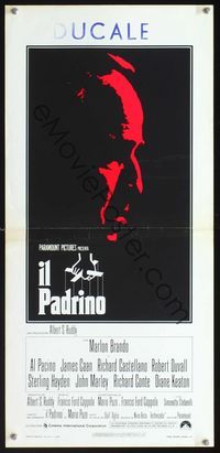 2h626 GODFATHER Italian locandina R70s best art of Marlon Brando, directed by Francis Ford Coppola!