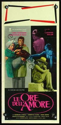 2h643 HOURS OF LOVE Italian locandina poster '63 Ugo Tognazzi, Emmanuelle Riva, Le Ore dell'amore