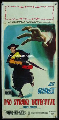 2h605 DETECTIVE Italian locandina movie poster '54 Alec Guinness, great Deseta art!