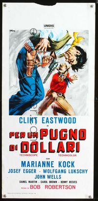 2h614 FISTFUL OF DOLLARS Italian locandina movie poster R66 Clint Eastwood, Symeoni art!