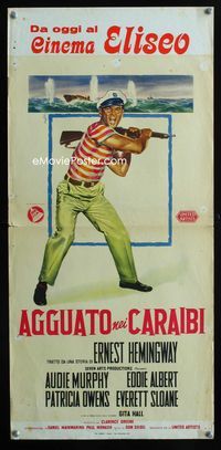2h631 GUN RUNNERS Italian locandina movie poster '58 Audie Murphy, Don Siegel, Nistri art!
