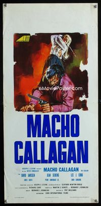 2h665 MACHO CALLAHAN Italian locandina movie poster '70 David Janssen, cool action art by Symeoni!