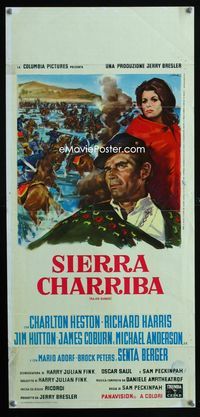 2h668 MAJOR DUNDEE Italian locandina movie poster '65 Sam Peckinpah, Charlton Heston, Olivetti art!