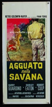 2h697 RHINO Italian locandina movie poster '64 Robert Culp, Shirley Eaton, Africa, cool Nistri art!