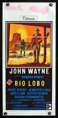 2h698 RIO LOBO Italian locandina movie poster '71 Give 'em Hell, John Wayne, P. Franco art!