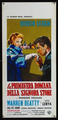 2h701 ROMAN SPRING OF MRS. STONE Italian locandina movie poster '62 romantic artwork by Manfredo!
