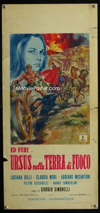2h709 SON OF HERCULES IN THE LAND OF FIRE Italian locandina poster '63 Giorgio Simonelli, Ed Fury
