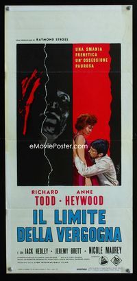 2h727 VERY EDGE Italian locandina movie poster '63 Richard Todd, Anne Heywood, Enzo Nistri art!