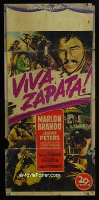 2h728 VIVA ZAPATA Italian locandina movie poster '52 Marlon Brando, John Steinbeck