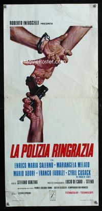 2h609 EXECUTION SQUAD Italian locandina movie poster '72 La Polizia Ringrazia, Gasparri crime art!