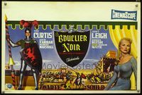 2j094 BLACK SHIELD OF FALWORTH Belgian '54 art of Tony Curtis & Janet Leigh, knighthood's epic age!
