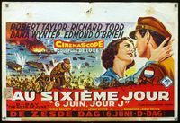 2j123 D-DAY THE 6th OF JUNE Belgian '56 romantic art of Robert Taylor & sexy Dana Wynter in WWII!