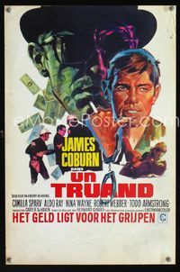 2j124 DEAD HEAT ON A MERRY-GO-ROUND Belgian movie poster '66 cool different artwork of James Coburn!