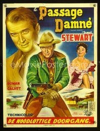 2j141 FAR COUNTRY Belgian movie poster '55 cool art of James Stewart with rifle, Anthony Mann