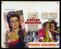 2j167 GREAT CATHERINE Belgian movie poster '68 art of Peter O'Toole & sexy Jeanne Moreau by Ray!