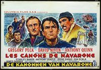 2j172 GUNS OF NAVARONE Belgian movie poster '61 art of Gregory Peck, David Niven & Anthony Quinn!