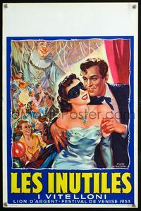 2j181 I VITELLONI Belgian poster '53 Federico Fellini's The Young & The Passionate, wonderful art!
