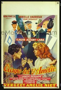 2j191 KEEP AN EYE ON AMELIA Belgian '49 Occupe-toi D'Amelie, art of Danielle Darrieux & Desailly!