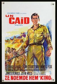 2j193 KING RAT Belgian poster '65 art of George Segal & Tom Courtenay, James Clavell, WWII POWs!