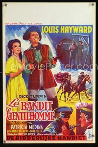2j194 LADY & THE BANDIT Belgian movie poster '51 artwork of masked Louis Hayward & Patricia Medina!