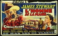 2j210 MAN FROM LARAMIE Belgian movie poster '55 cool different art of Wyoming cowboy James Stewart!