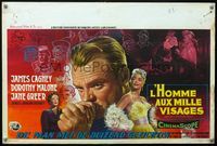 2j211 MAN OF A THOUSAND FACES Belgian movie poster '57 art of James Cagney as Lon Chaney Sr.!