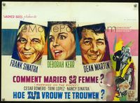 2j216 MARRIAGE ON THE ROCKS Belgian poster '65 art of Frank Sinatra, Deborah Kerr & Dean Martin!