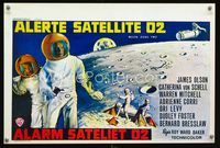 2j223 MOON ZERO TWO Belgian poster '69 the first moon western, cool different art of astronauts!