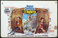 2j235 PARTY Belgian '68 best different artwork of Peter Sellers & Claudine Longet, Blake Edwards