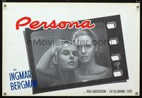 2j237 PERSONA Belgian poster '67 close up of Liv Ullmann & Bibi Andersson, Ingmar Bergman classic!