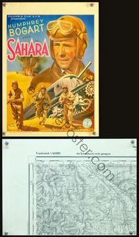 2j258 SAHARA Belgian reproduction movie poster '43 art of World War II soldier Humphrey Bogart!