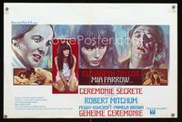 2j266 SECRET CEREMONY Belgian poster '68 Elizabeth Taylor, Mia Farrow, completely different artwork!