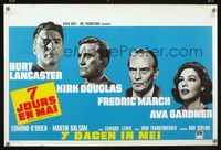 2j268 SEVEN DAYS IN MAY Belgian '64 different image of Burt Lancaster, Douglas, March & Ava Gardner