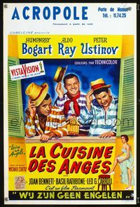 2j307 WE'RE NO ANGELS Belgian movie poster R60s art of Humphrey Bogart, Aldo Ray & Peter Ustinov!