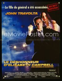 2j532 GENERAL'S DAUGHTER French 15x21 movie poster '99 close up of John Travolta & Madeline Stowe!
