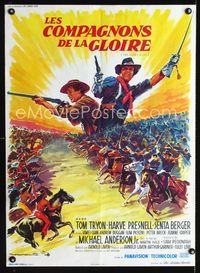 2j467 GLORY GUYS French 23x32 movie poster '65 Sam Peckinpah, cool battle artwork by Roger Soubie!