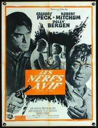 2j455 CAPE FEAR French 23x32 movie poster '62 cool different image of Gregory Peck & Robert Mitchum!