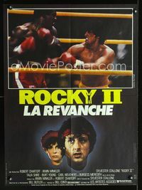 2j491 ROCKY II French 23x32 '79 different image of Sylvester Stallone & Weathers in boxing ring!