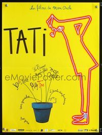 2j540 JACQUES TATI 7 FILM FESTIVAL French 15x21 movie poster '00s cool artwork of Tati as Mr. Hulot!