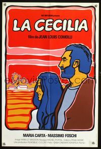 2j545 LA CECILIA French 15x21 poster '75 Jean-Louis Comolli, art of Maria Carta & Massimo Foschi!