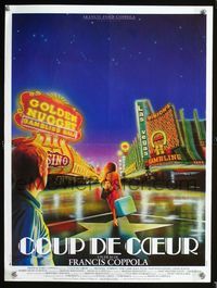 2j566 ONE FROM THE HEART French 15x21 '82 Coppola, cool different art of Las Vegas by Bertrand!