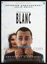 2j591 THREE COLORS: WHITE French 15x21 movie poster '94 Krzysztof Kieslowski's Trzy Kolory: Bialy!