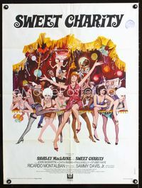 2j501 SWEET CHARITY French 23x32 movie poster '69 Bob Fosse, art of Shirley MacLaine & sexy girls!