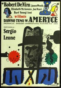 2j434 ONCE UPON A TIME IN AMERICA Polish '84 Sergio Leone, cool different art by Jan Mlodozeniec!