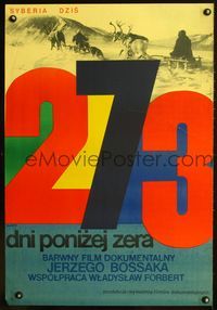 2j322 273 DAYS BELOW ZERO Polish 23x33 '68 Jerzy Bossak's 273 dni ponizej zera, art by Rapnicki!