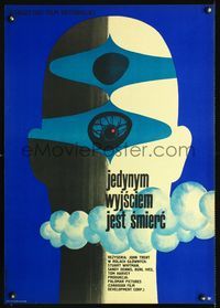 2j362 MAN WHO WANTED TO LIVE FOREVER Polish 23x33 poster '70 cool art by Andrzej Onegin-Dabrowski!