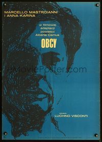 2j395 STRANGER Polish 23x33 poster '68 Luchino Visconti's Lo Straniero, art by Ryszard Kiwerski!