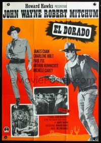 2j005 EL DORADO Swedish '66 John Wayne, Robert Mitchum, Howard Hawks, the big one with the big two!